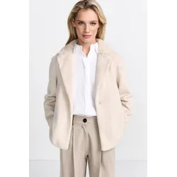 RICHROYAL Jackenblazer, Mit zwei verschiedenen Fellimitaten; mit seitlichen Taschen RICHROYAL caffee latte 38