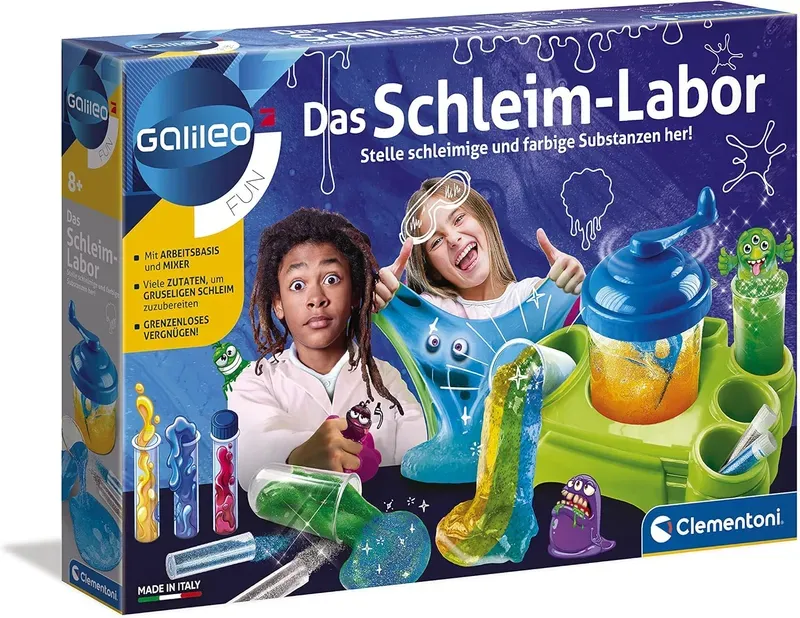 Clementoni Galileo Fun – Das Schleim-Labor, lustige Experimente mit bunten Substanzen und Glibber, Spielzeug für Kinder ab 8 Jahren, für kleine Chemiker von Clementoni 59129