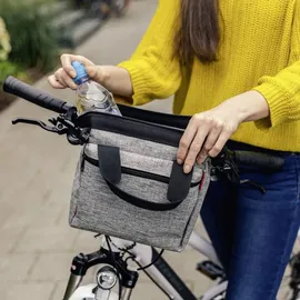KLICKfix Roomy Lenkertasche grau/silber