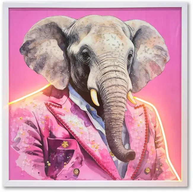 Globo LED-Leuchtbild George Elefant Kunststoff