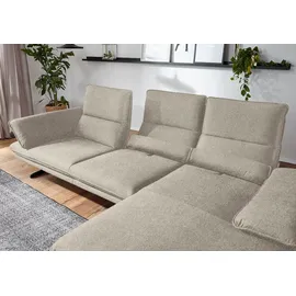 W.Schillig Eckcouch Flachgewebe 2-Sitzer Braun