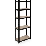 Relaxdays Schwerlastregal Stahl 180x60x30 cm schwarz 5 Ebenen