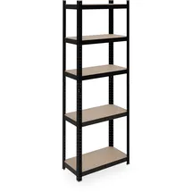 Relaxdays Schwerlastregal Stahl 180x60x30 cm schwarz 5 Ebenen