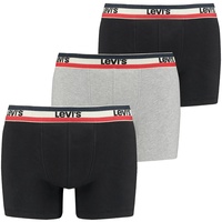 Levi's LEVI ́S Herren Boxer-Shorts im Pack - Sportswear Logo Boxer Brief, Vorteilspack, Cotton Stretch Schwarz/Grau 2XL Pack