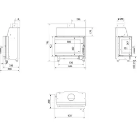 Kratki Kamineinsatz KRATKI SIMPLE Stahl Schwarz