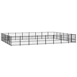 vidaXL Outdoor-Hundezwinger 45,16 m2 Stahl Schwarz