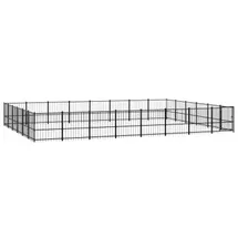 vidaXL Outdoor-Hundezwinger 45,16 m2 Stahl Schwarz