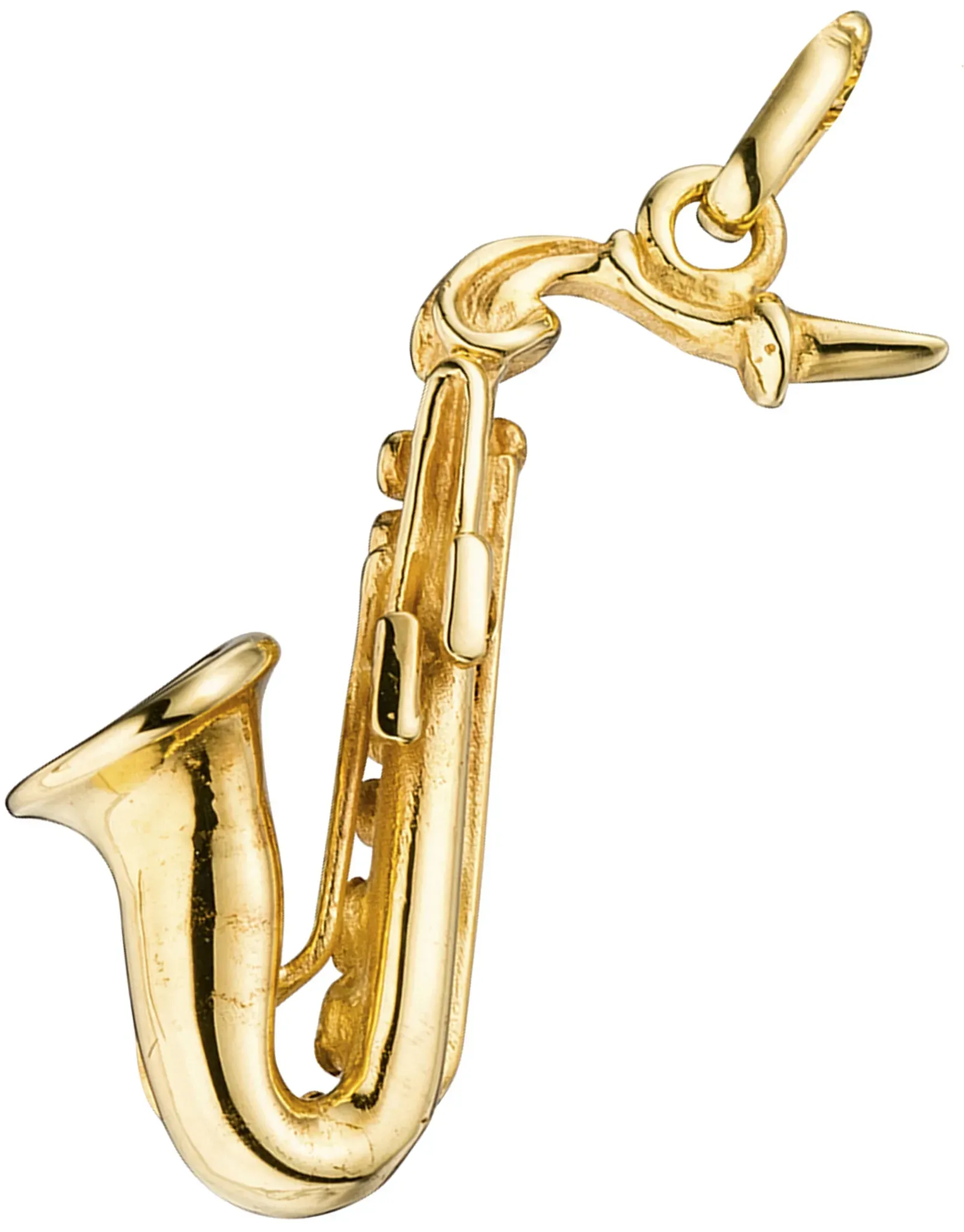 Ketten-Anhänger JOBO "Anhänger Saxophon" Schmuckanhänger Gr. Silber 925 (Sterlingsilber), goldfarben Damen Anhänger 925 Silber vergoldet