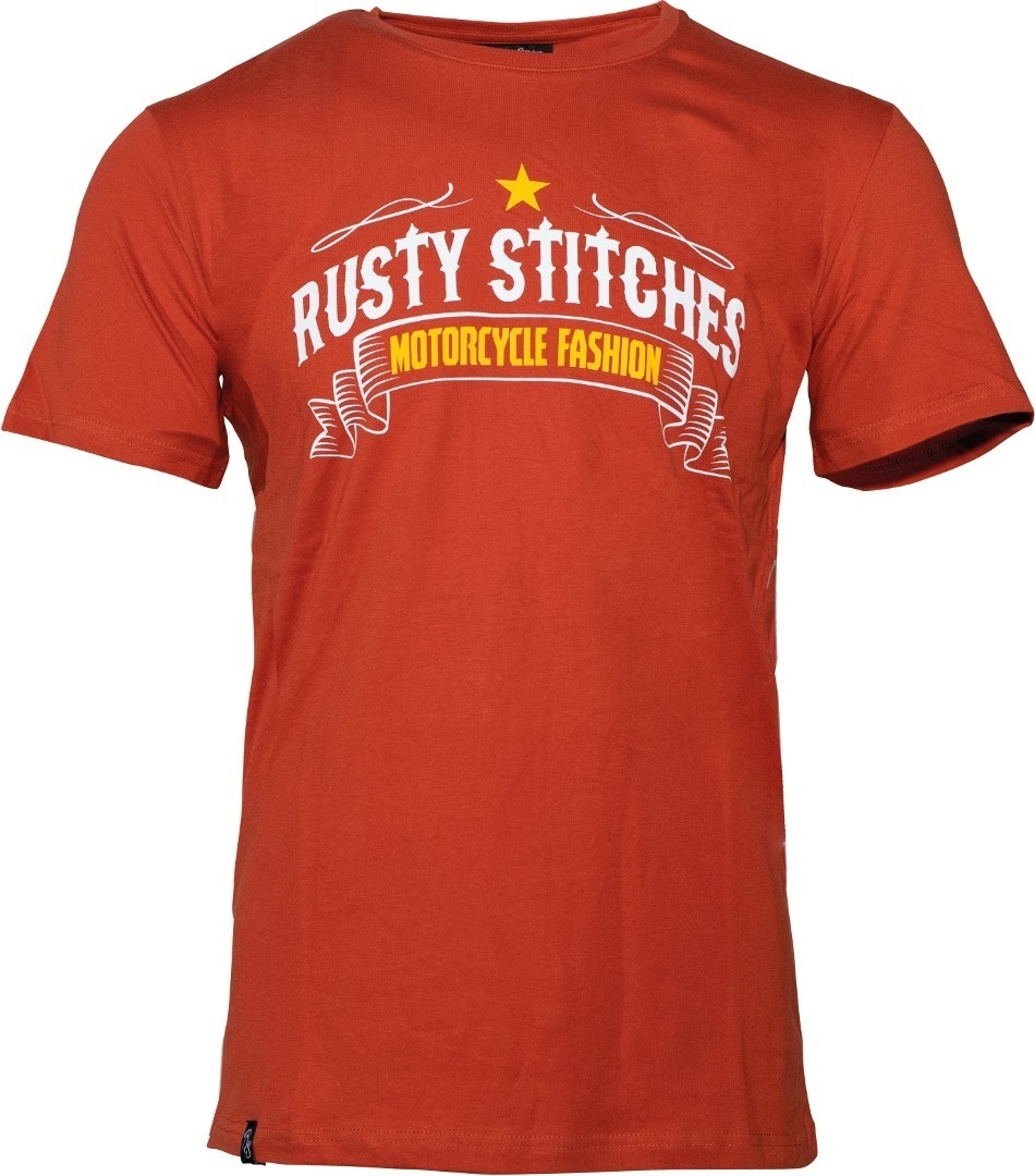 Rusty Stitches Motorcycle Fashion T-Shirt, rot, Größe M für Männer