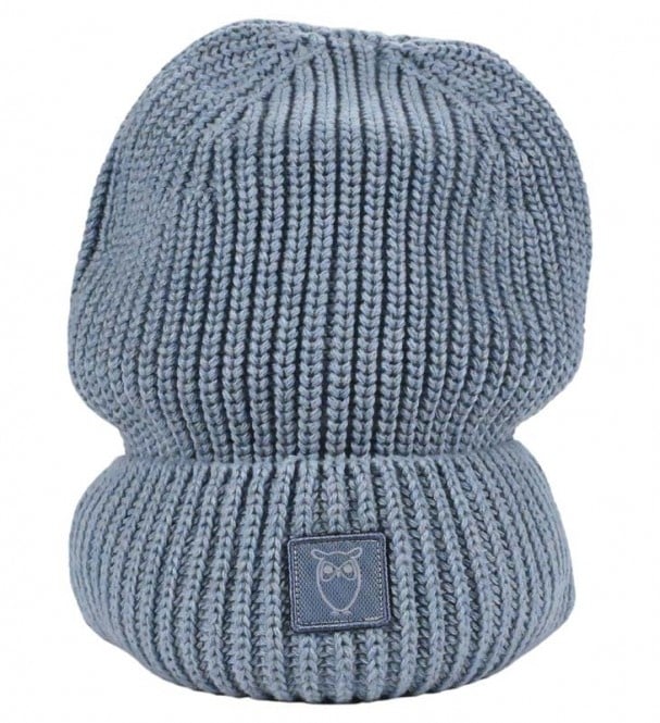 KnowledgeCotton Apparel Beanie - Baumwolle - Dusty Blue