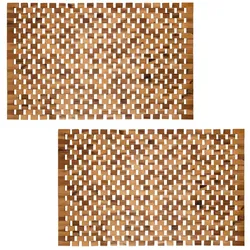 PANA®eco Badematte Holz • Fußmatte 100% Akazienholz • Badvorleger Holz rutschfest • Holzmatte aus Echtholz • Badteppich Holz • Saunamatte • Holzvorleger • 1er und 2er Packs • verschiedene Größen