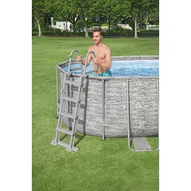 BESTWAY Power Steel Swim Vista Series Set 549 x 274 x 122 cm steinwandoptik inkl. Filterpumpe