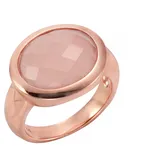 Jamelli Ring 925 Silber rosé vergoldet mit Chalcedon rosa Glänzend (Größe: 054 17, 2))