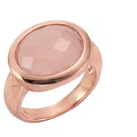Jamelli Ring 925 Silber rosé vergoldet mit Chalcedon rosa Glänzend (Größe: 054 17, 2))
