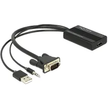 DeLock VGA zu HDMI Adapter 0,25 m Schwarz