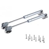 2x 60N Chrank Hydraulic Gasdruckfeder Möbeltür zum Gas Strut Lift Schrank Stoßdämpfer Gasfeder Hinge Möbelkolben Schranktüren Soft Close Klappenfeder, Silber