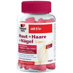 Doppelherz aktiv Haut + Haare + Nägel Gums Himbeergeschmack 60 St Kaudragees