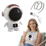 Fancysky Tragbarer Nackenventilator, Mini Ventilator, Halsventilator, Astronaut Design, 5 Stufen, Leiser USB Wiederaufladbarer Nackenlüfter, Freihändig für Reisen, Büro, Outdoor
