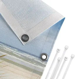 Bilderdepot24 Bilderwelten Balkon, Blau, Kunststoff, Wasser/Strand/Meer, Rechteckig, 450x75 cm, Bilder und Zubehör, Wandbilder, Leinwandbilder