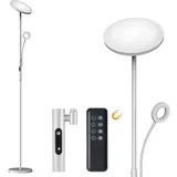 ANTENLICHT 35W Stehlampe LED Dimmbar Grau Stehleuchte Wohnzimmer mit Fernbedienung Deckenfluter LED mit Leselampe Standlampe LED für Schlafzimmer ... - Grau