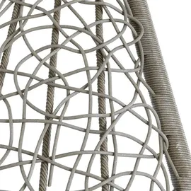 Estexo Hängesessel Polyrattan Hängekorb mit Gestell Hängestuhl Hängeschaukel Korb grau - Grau/Silber