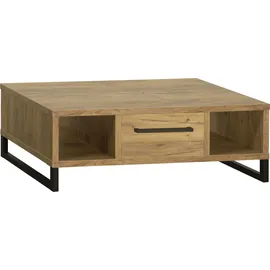 omg design Couchtisch OMG DESIGN "Ronda", schwarz (smoked oak, schwarz, smoked oak), B:120cm H:40cm T:60cm, Tische, Couchtisch, Oval mit Metallgestell