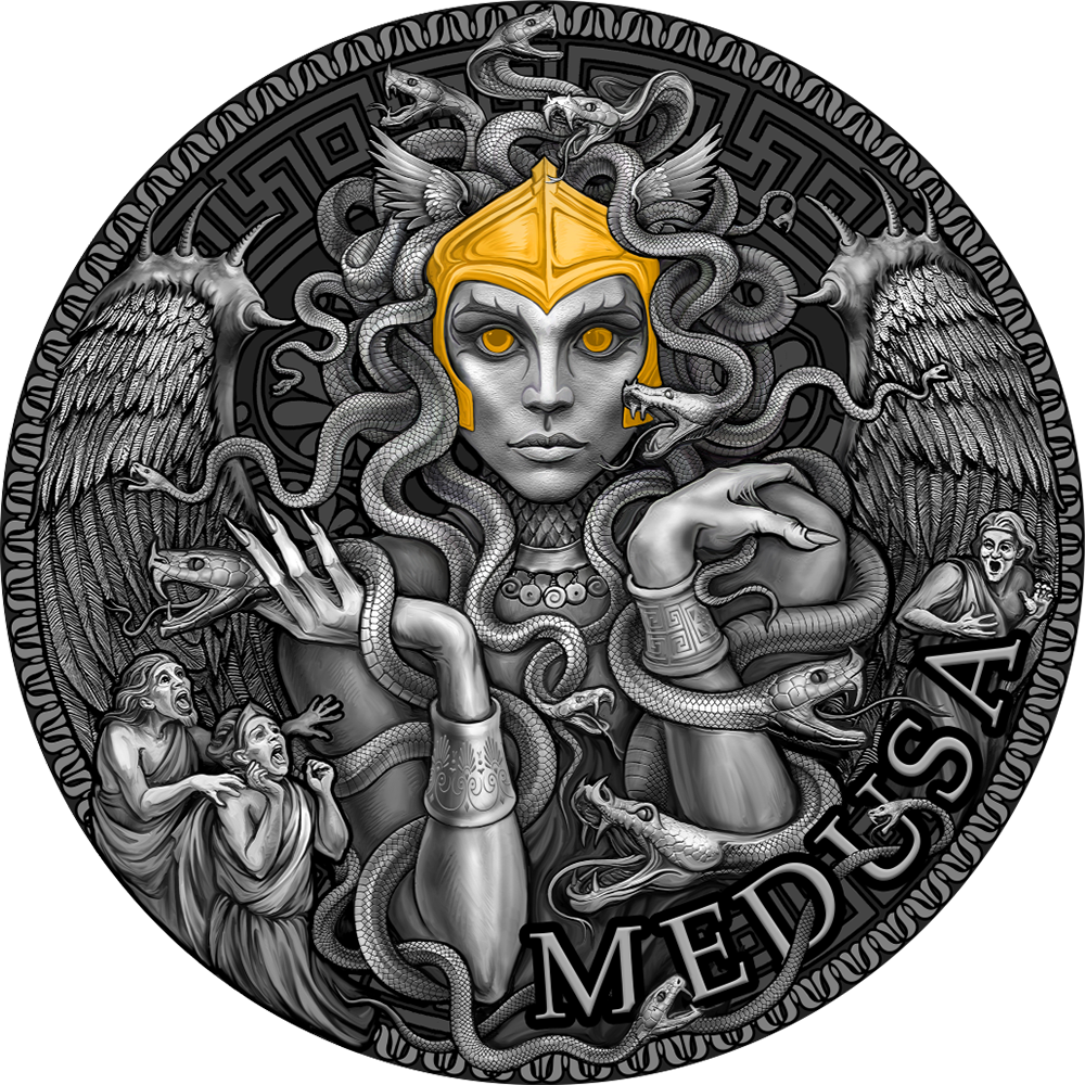 Götter und Helden: 2-Unzen-Silber-Gedenkmünze "Medusa"