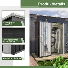 Laiham Geräteschuppen 1 x 1 m Schwarz