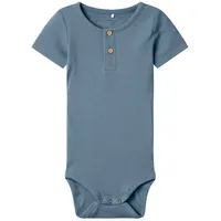 NAME IT Rib Baby Body Kurzarm in Blau |
