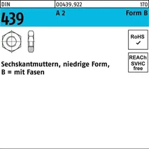 F. REYHER Nchfg. GmbH & Co. KG Sechskantmutter DIN 439/ISO 4035 FormB BM 12 A 2 50 Stück