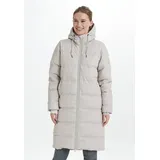 Weather Report Wintermantel WEATHER REPORT "Autumn", Damen, Gr. 44, beige (grau), 100% Polyester, unifarben, lang, ohne Ausschnitt, Mäntel Wintermantel, in modischem Stepp-Design