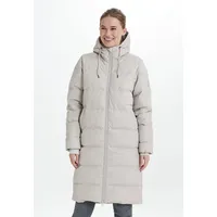 Weather Report Wintermantel WEATHER REPORT "Autumn", Damen, Gr. 44, beige (grau), 100% Polyester, unifarben, lang, ohne Ausschnitt, Mäntel Wintermantel, in modischem Stepp-Design