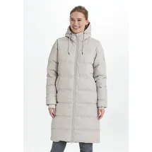 Weather Report Wintermantel WEATHER REPORT "Autumn", Damen, Gr. 44, beige (grau), 100% Polyester, unifarben, lang, ohne Ausschnitt, Mäntel Wintermantel, in modischem Stepp-Design