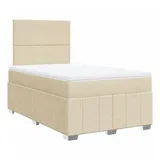 vidaXL Boxspringbett mit Matratze Creme 120x200 cm Stoff