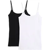 bonprix Spaghettitop Schwarz/Weiß XS