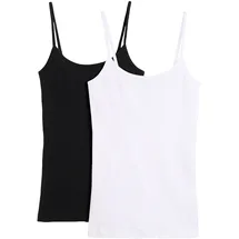 bonprix Spaghettitop Schwarz/Weiß XS