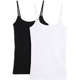 bonprix Spaghettitop Schwarz/Weiß XS