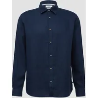 S.Oliver Langarmhemd aus Leinen, Herren, blau, L