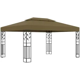 vidaXL Pavillon mit Doppeldach 3x4 m Taupe 180 g/m2