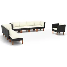 vidaXL Garten-Lounge-Set 9-tlg. schwarz