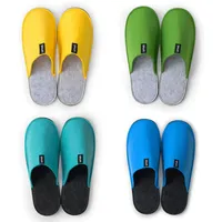 UMOI Gästehausschuhe 4er Set Mann und Frau Winter warm Antirutsch Unisex Gästepantoffeln aus Filz hochwertig - 42 EU