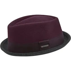 Filzhut CHILLOUTS "Neal Hat", Damen, Gr. SM, rot (bordeaux grau), Wolle, unifarben mit Farbeinsatz, klassisch,modisch, Hüte