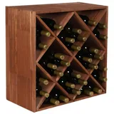 Proregal Weinregal Braun Holz, Kiefer, Rechteckig, 60x60x30 cm, Wohnzimmer, Regale, Weinregale