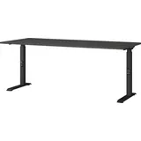 Germania Schreibtisch grafit rechteckig, C-Fuß-Gestell schwarz 180,0 x 80,0 cm