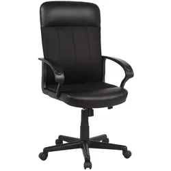 SIGMA Bürostuhl EC21, Leder, verstellbare Sitzhöhe, schwarz