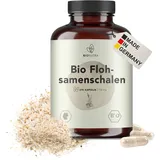 BIONUTRA© Bio Flohsamenschalen Kapseln, 270 Stück à 750 mg hochdosiert, vegan & ohne Zusätze, Rückstandskontrolliert, Deutsche Herstellung aus Flohsamenschalen Bio Pulver