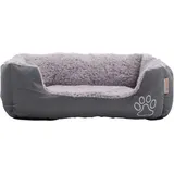 Hundebett Hundekissen Haustierbett Hundekorb Tierbett Hundesofa Dunkelgrau/Grau 90x70x20 cm