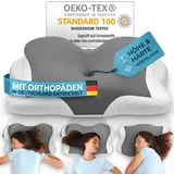 Glückstoff Orthopädisches Kissen 40 x 80 cm Grau