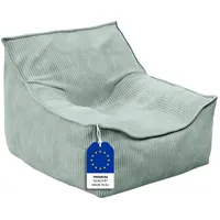 Bellabino Cleo Kindersitzsack – Sitzsack für Kinder aus Cord mit Füllung – Kindersessel Türkis 50x75x60 cm (HxTxB)
