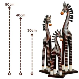 Woru Holz-Zebra Deko-Zebra im 3er Set